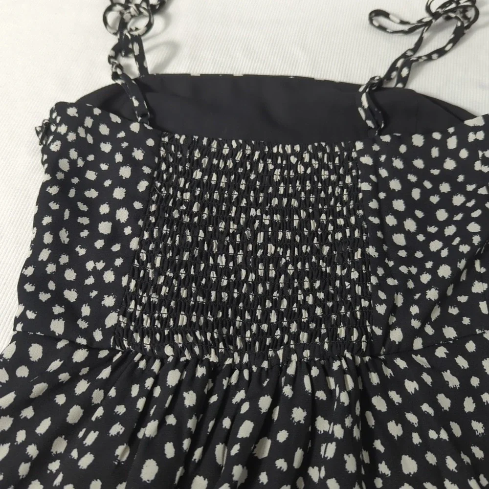 NWT Gianni Bini Girls Black & White Spaghetti Strap Knee Length Dress, Large 276